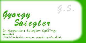 gyorgy spiegler business card